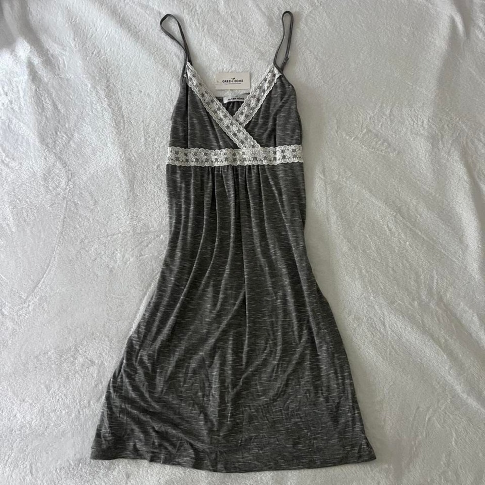 Green Home Grey and White Nursing Dress NWT Size XL